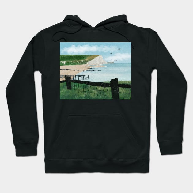 Seven Sisters Cliffs, England Hoodie by quirkyandkind